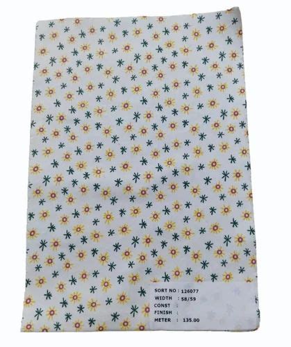 Inches Cotton White Printed Shirting Fabric At Rs Meter Cotton