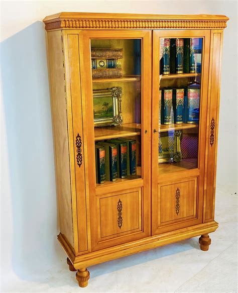 Biedermeier B Cherschrank Glasschrank Kirschbaum Anf Jhd Stil