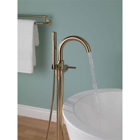 Delta Trinsic Champagne Bronze Floor Mount Freestanding Tub Filler W V