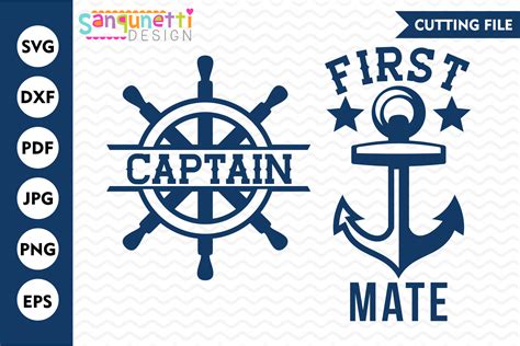 Captain And First Mate Matching Svg