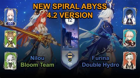 New Spiral Abyss 4 2 Floor 12 Nilou Bloom Furina Double Hydro