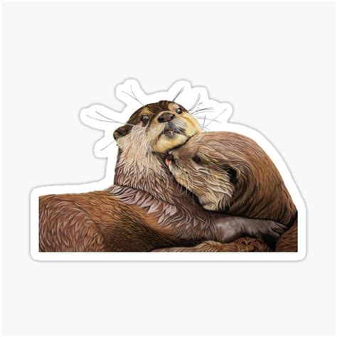 "Otter couple - Otter art - otter wall art - wildlife art - otter ...