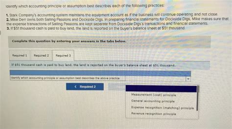 Solved Identify Which Accounting Principle Or Assumption Chegg