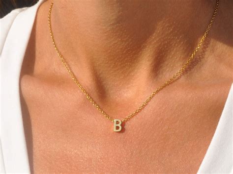 B Necklace Letter B Necklace Initial B Necklace Personalized Necklace