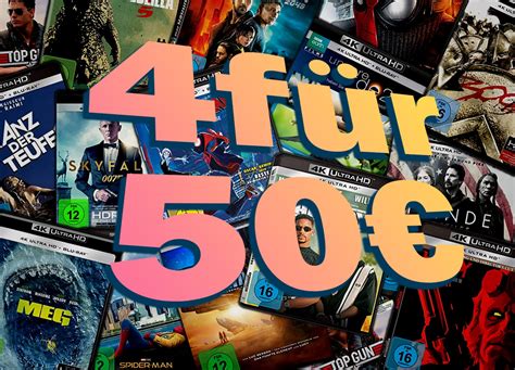 Wählt aus über 190 Filmen Vier 4K Ultra HD Blu rays für nur 50 Euro