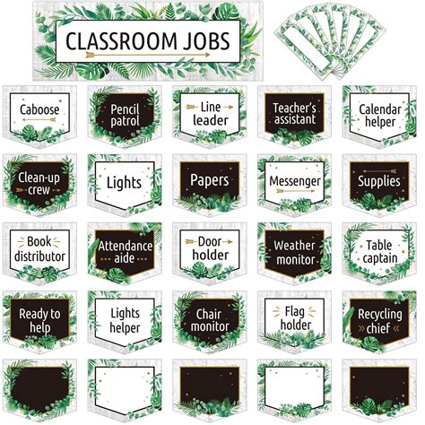 Buy 81 Pieces Classroom Jobs Bulletin Board Class Jobs Chart With Name Tags School Mini Bulletin