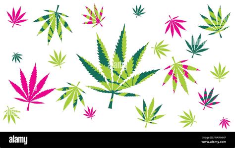 Cannabis Leaves Vector Pink Seamless Background Pattern Stock Vector