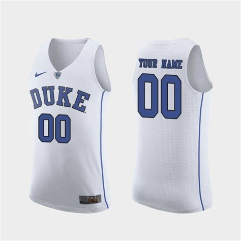 Custom Name Number Duke Blue Devils White March Madness College