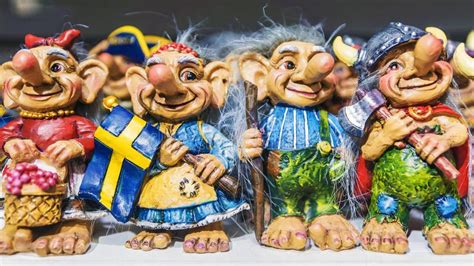 Scandinavian Trolls Souvenir Figurines From Sweden Stock Photo Image