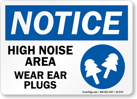 High Noise Area Wear Ear Plugs Sign