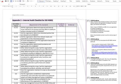 Internal Audit Report Template Iso 9001