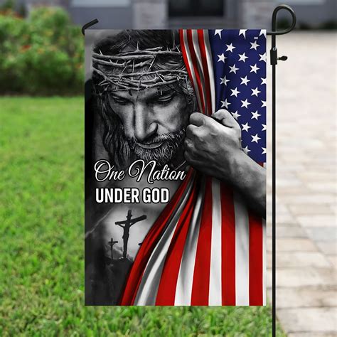 One Nation Under God America God Flag Jesus Flag Etsy