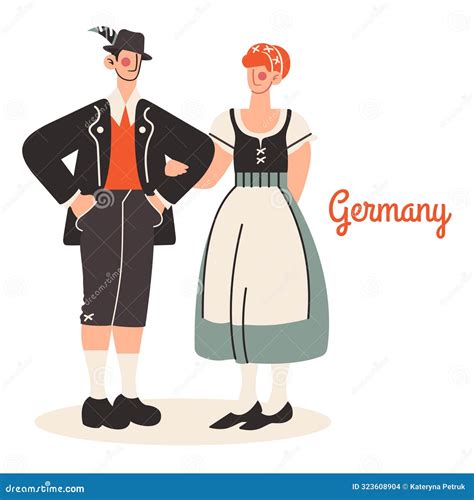 People in National Costume Isolated. Stock Vector - Illustration of ...