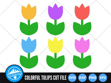 Tulip Svg Spring Flower Cut File Flower Svg By Ld Digital