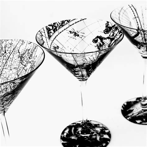 Orbis map martini glass - Rob Turner China Designs