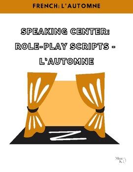 French Role Play Scripts Fall L Automne Scenarios By Mme K Et T