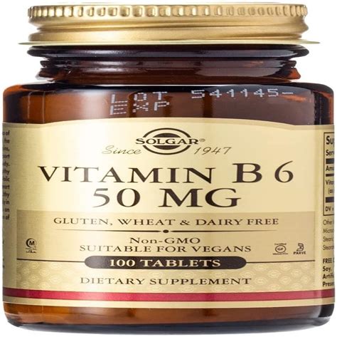 Solgar Vitamin B6 100 Mg Vegetable Capsules Pack Of 100 Supports