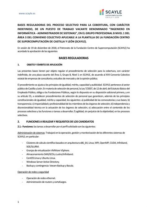 PDF BASES REGULADORAS DEL PROCESO SELECTIVO PARA LA Consecutiva