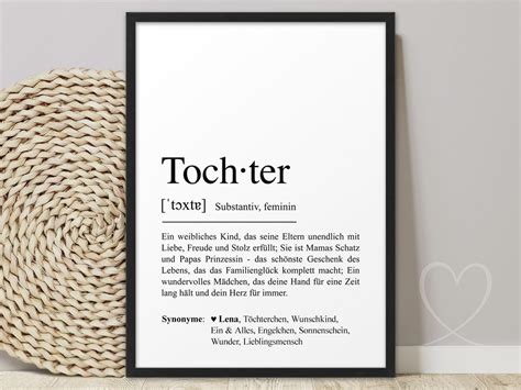 Poster Tochter Definition Abouki Kunstdruck Pers Nliches Geschenk F R