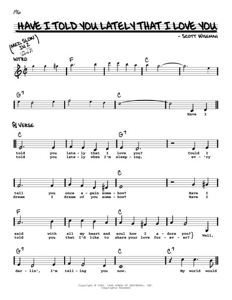 Scott Wiseman Have I Told You Lately That I Love You Sheet Music Notes