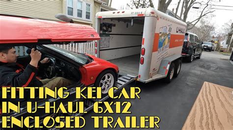 U Haul 6x12 Enclosed Trailer Loading A JDM Kei Car Into It Autozam