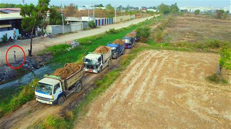 Start New Project Dump Trucks Delivery Soil Landfill With Komatsu