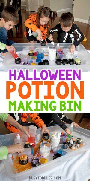 Kids Are Making Halloween Pots On A Table With Text Overlay That Reads