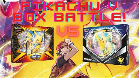 Shining Fates Pikachu V Box Vs Pikachu V Box Pok Mon Trading Card Game