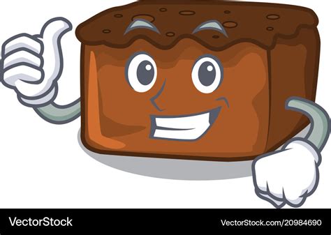 Thumbs Up Brownies Character Cartoon Style Vector Image