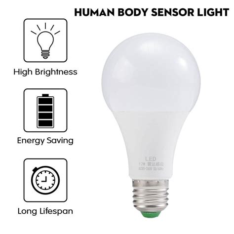 Radar Motion Sensor Light Bulbsdusk To Dawn Light Bulbs 12w 5500 7000k Warm White Led Light