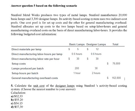 Solved Answer Question Based On The Following Scenario Chegg