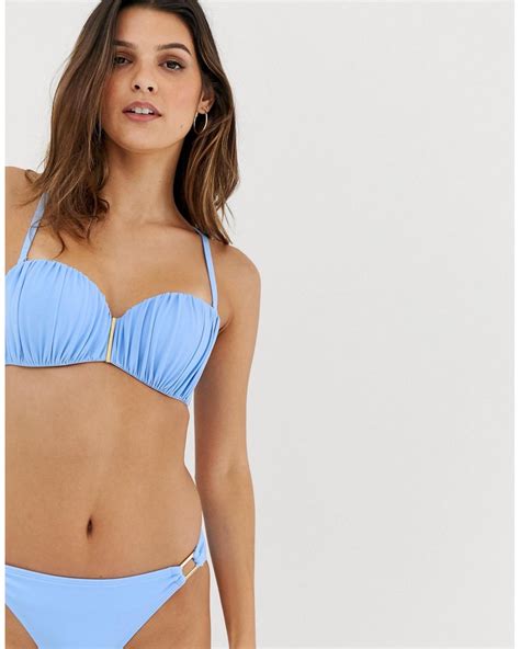 Dorina Fiji Bandeau Bikini Top In Blue Lyst Canada