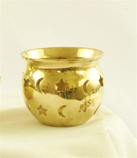 Vintage Brass Votive Candle Holder With Cut Outs Etsy