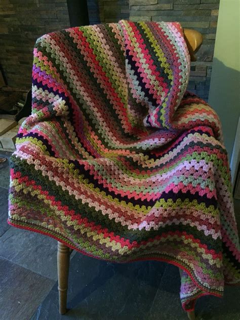 Granny Stripe Crocheted King Size Blanket Made With Stylecraft Special