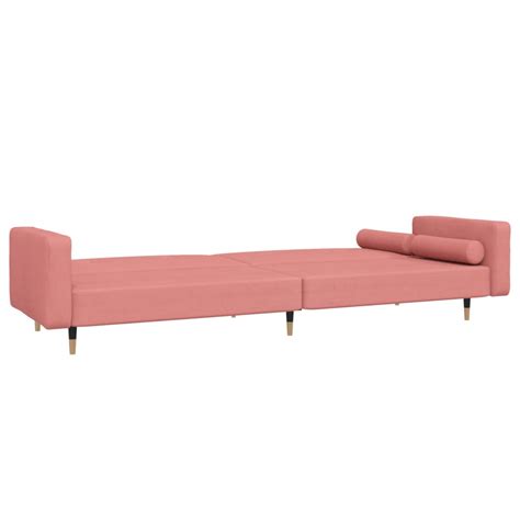 Omabeta Canap S Canap Lit Places Avec Repose Pied Rose Velours