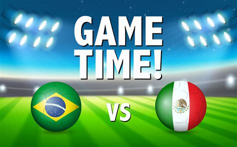 Brazil VS Mexico football match 432876 Vector Art at Vecteezy