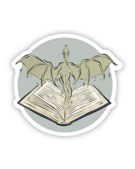 Book Dragon Sticker Bookish Sticker Fantasy Book Lover Waterproof Vinyl