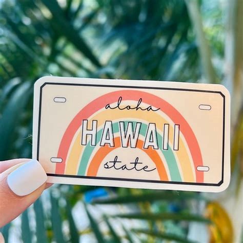 Hawaii License Plate Sticker - Etsy