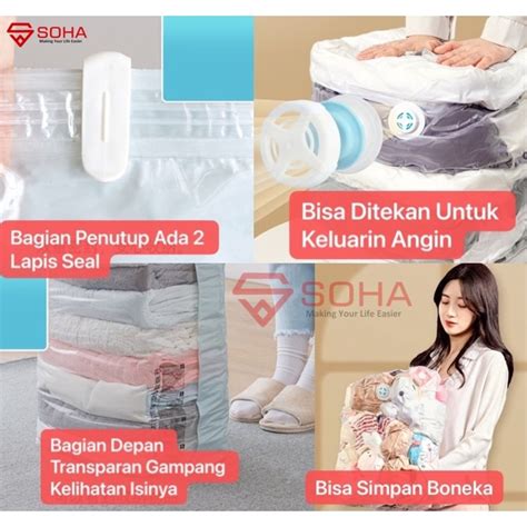 Jual VB 09 Plastik Vacum Baju Kompres Seprei Bantal Selimut Shopee