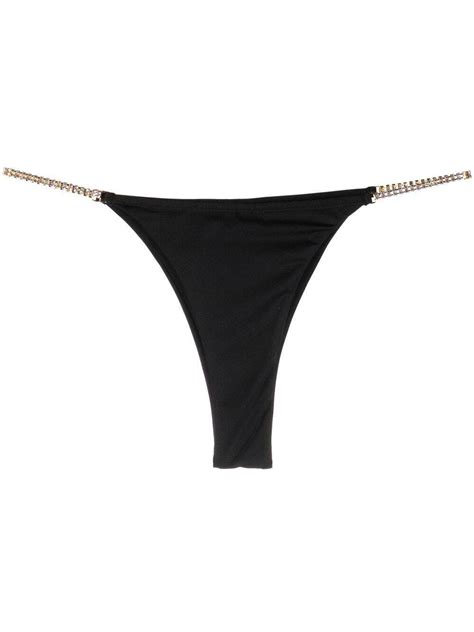 Buy Chiara Ferragni Crystal Embellished Bikini Bottoms Black At