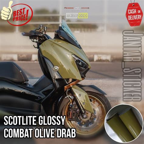 Jual Sticker Scotlite Combat Olive Drab Pastel Glossy Premium Stiker