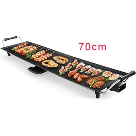 Fuma Plancha 70cm électrique barbecue avec surface antiadhésive Fiche