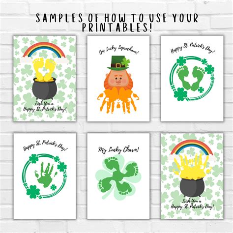 St Patricks Day Footprint Art Bundle St Patricks Day Handprint