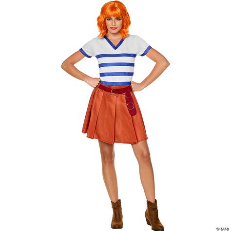 Adults Blue, White & Red Dress One Piece™ Nami Costume - Extra Large