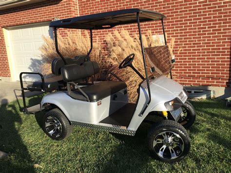 Ezgo Txt Gas Metallic Silver Black Machined Wheels Golf