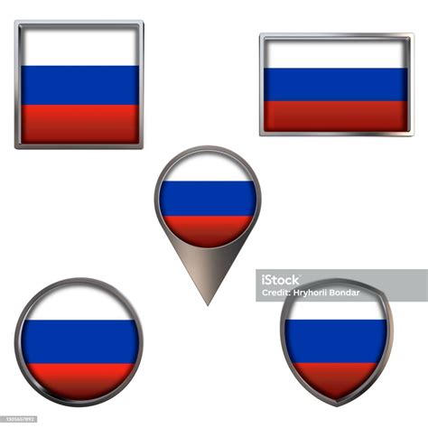 Flags Of The Russia Icons Set Image Stock Photo Download Image Now