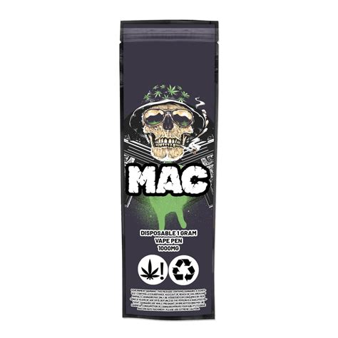 Mac Disposable Vape Mylar Bags Green Buddha Packaging