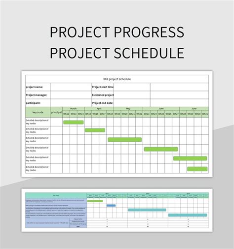 Project Progress Project Schedule Excel Template And Google Sheets File ...