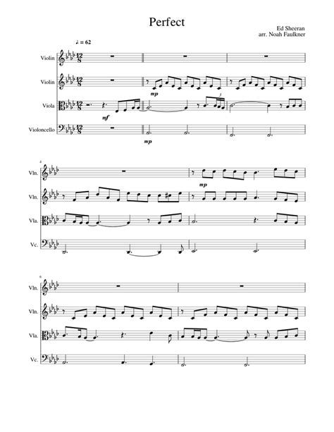 Perfect Ed Sheeran Sheet Music For Violin Viola Cello String