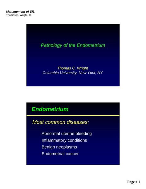 Pdf Endometrium Presentation Dr Wright 1 · Endometrial Hyperplasia